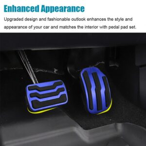 LEXLEY 2PCS Anti-Slip Aluminum Brake Gas Pedal Pads,Auto No Drilling Accelerator Pedal Covers Only For F150 2015 2016 2017 2018 2019 2020，Not Fit 2021-2023 F150，Not Fit 2009-2014 F150-BLUE