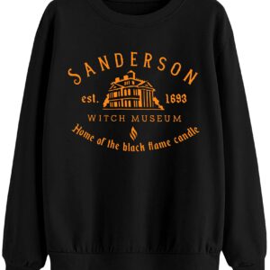 LHBNK Halloween Squad Sweatshirt Womens Hocus Pocus Long Sleeve Shirts Sanderson Sister Pullover Tops Blouse Black