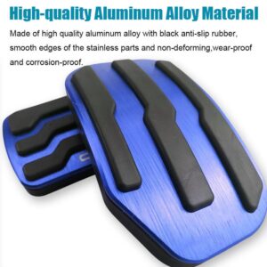 LEXLEY 2PCS Anti-Slip Aluminum Brake Gas Pedal Pads,Auto No Drilling Accelerator Pedal Covers Only For F150 2015 2016 2017 2018 2019 2020，Not Fit 2021-2023 F150，Not Fit 2009-2014 F150-BLUE