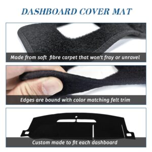 KEDAKEJI Black Dash Cover Mat Fit Compatible with 2007-2014 Chevy Tahoe Avalanche Suburban GMC Yukon/2007-2013 Silverado LTZ GMC Sierra SLT,Dashboard Cover Carpet