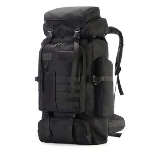 flykeper 75l hiking backpack outdoor trekking bag lightweight waterproof bag ski backpack tactical backpack, new black