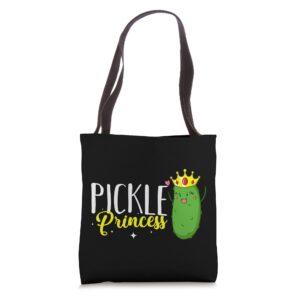 pickle princess gift dill pickle cucumber tote bag