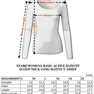 STARJJ Womens Basic Active Slim Fit Scoop Neck Long Sleeve T-Shirt Top (S-2XL) PURPLE L