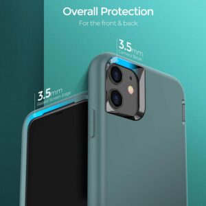 ORIbox for iPhone 12 Case for iPhone 12 Pro Case Green, [10 FT Military Grade Drop Protection], The Liquid Silicone Heavy Duty Shockproof Anti-Fall Case for iPhone 12/12 Pro,6.1 inch, Green