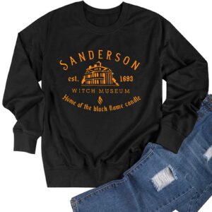 LHBNK Halloween Squad Sweatshirt Womens Hocus Pocus Long Sleeve Shirts Sanderson Sister Pullover Tops Blouse Black