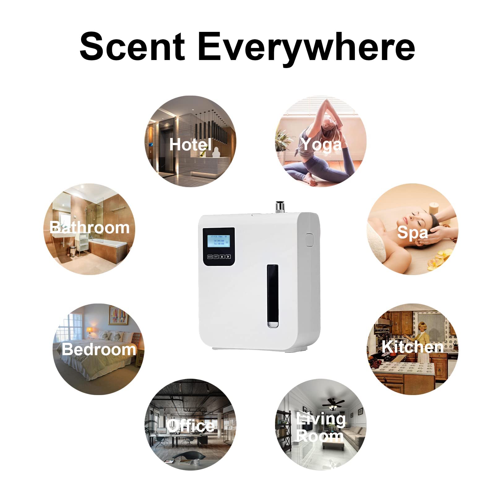 Zinyeme Bluetooth & WiFi Scent Air Machine, Smart Atomizing Essential Oil Diffuser w/Cold-Air Diffusion Technology, Aromatherapy for Home, Office, Large Room, 300 ml, Up to 1500 Sq.Ft