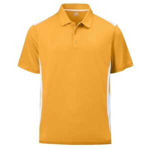 moheen quick dry golf shirts for men - moisture wicking short-sleeve casual polo shirt(yellow,xl)