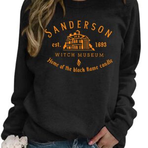 LHBNK Halloween Squad Sweatshirt Womens Hocus Pocus Long Sleeve Shirts Sanderson Sister Pullover Tops Blouse Black