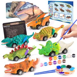 faentwc painting toys for kids 5-7 2 in 1 dinosaur arts painting kits and pull back cars toy for boys 3-12 year old art & craft set for girl diy christmas birthday gifts for kid age 4 5 6 7 8 9 10