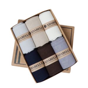 Adabella Mens Premium Bamboo Crew Socks 6 Pairs - Athletic Moisture Wicking Lightweight Seamless Thin Soft Comfortable Socks (Multicolor)