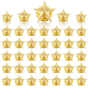 40 pieces star badge lapel pin for 4th of july memorial day independence day celebration veterans day party labor day theme party costume decorations (gold)