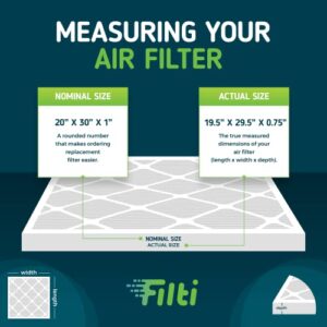 FILTI 20x30x1 Air Filter MERV 13 | Pleated Home Air Filter | HVAC AC Furnace Filter MADE IN USA (4 Pack)