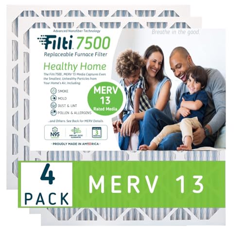 FILTI 20x30x1 Air Filter MERV 13 | Pleated Home Air Filter | HVAC AC Furnace Filter MADE IN USA (4 Pack)