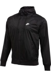 nike sportswear windrunner hooded windbreaker men's jacket (black, l)