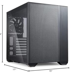 Lian Li O11 Air Small Case - Mini ITX - Mesh & Aluminum Panel - include 2 x 140MM PWM fans & 120mm PWM fan - up to 200mm long full ATX PSUs (O11AMX BLACK)