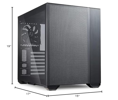 Lian Li O11 Air Small Case - Mini ITX - Mesh & Aluminum Panel - include 2 x 140MM PWM fans & 120mm PWM fan - up to 200mm long full ATX PSUs (O11AMX BLACK)