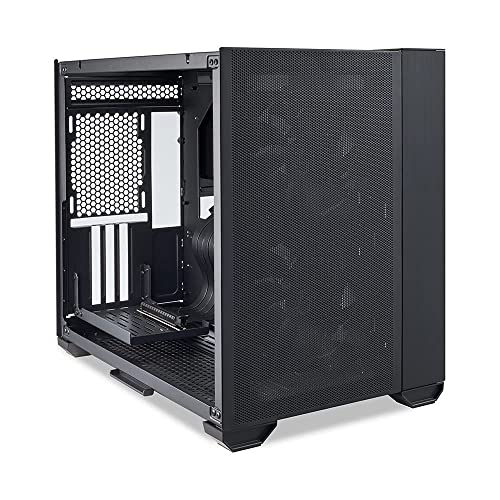 Lian Li O11 Air Small Case - Mini ITX - Mesh & Aluminum Panel - include 2 x 140MM PWM fans & 120mm PWM fan - up to 200mm long full ATX PSUs (O11AMX BLACK)