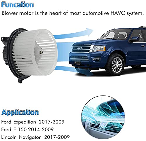 HVAC Blower Motor Assembly Compatible with 2009-2014 F150 2009-2017 Expedition Lincoln Navigator Replace OE # CL1Z19805A MM1094 PM9364 75873 700237