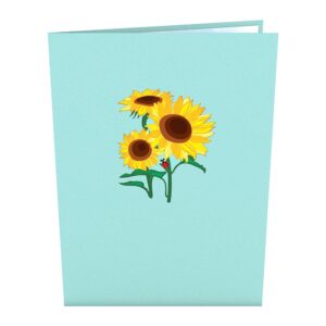 Lovepop Sunflower Bloom Pop Up Card, 5x7-3D Greeting Card, Pop Up Paper Flower Card for Mom, Anniversary Card for Wife, Paper Flower Card, Love Card, Thinking of You