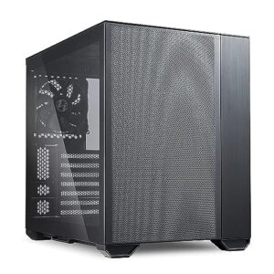 lian li o11 air small case - mini itx - mesh & aluminum panel - include 2 x 140mm pwm fans & 120mm pwm fan - up to 200mm long full atx psus (o11amx black)