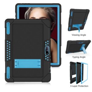 FIEWESEY for Pritom M10 Inch Case, Heavy-Duty Drop-Proof Shock-Resistant Kids Friendly Protective case for QuntiCO Y10/Voger priorpad X100/Digiland Tablet DL1036/Gateway 10.1 HD Tablet(Black/Blue)