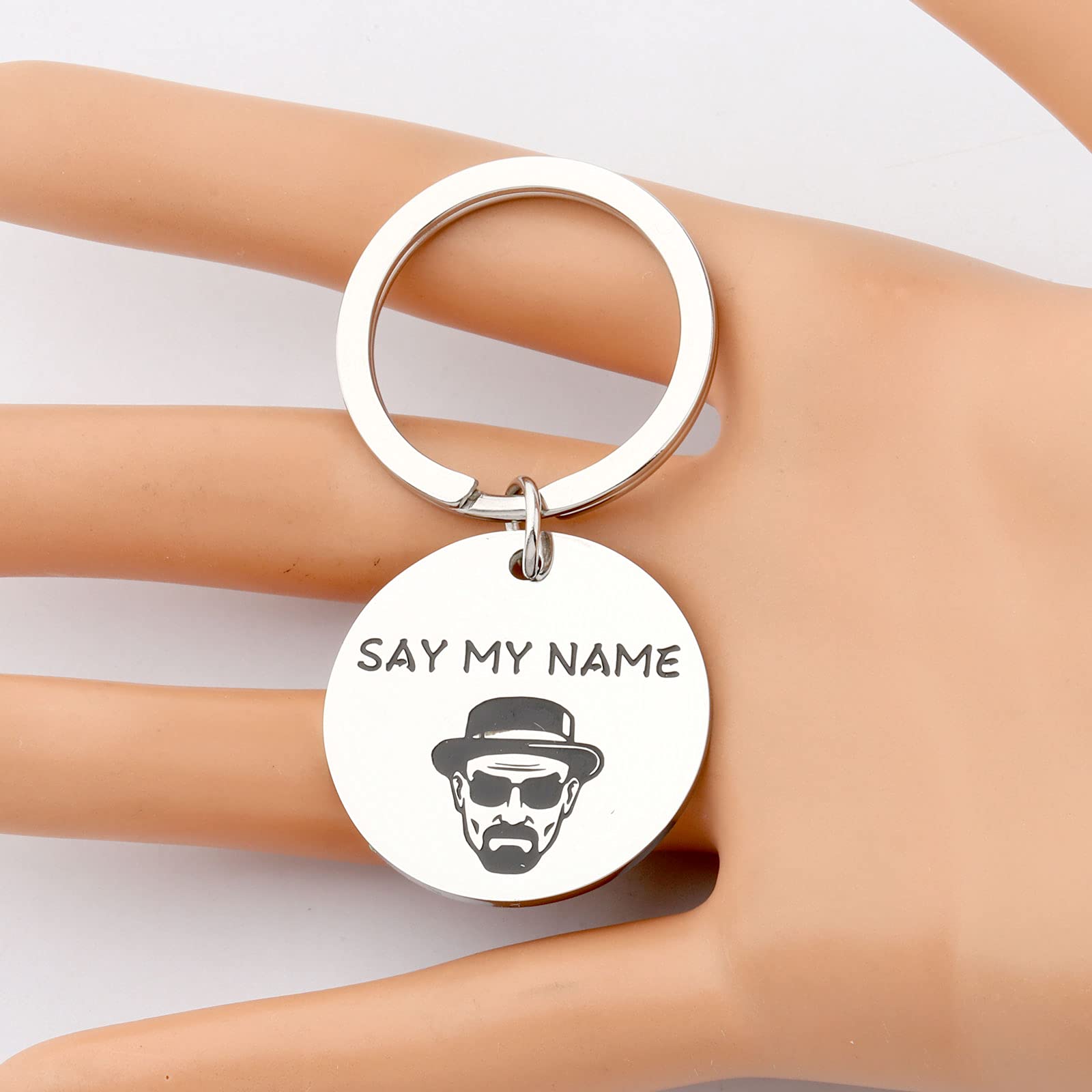 BLEOUK Crime TV Inspired Keychain Breaking Gift Bad Gift TV Show Fans Gift (Say MY name)