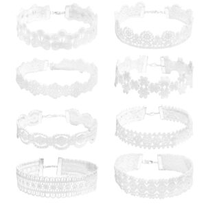 Manfnee 8PCS Choker Necklace Set Lace Henna Choker Gothic Retro Bride Stetch Womens Jewelry Gift