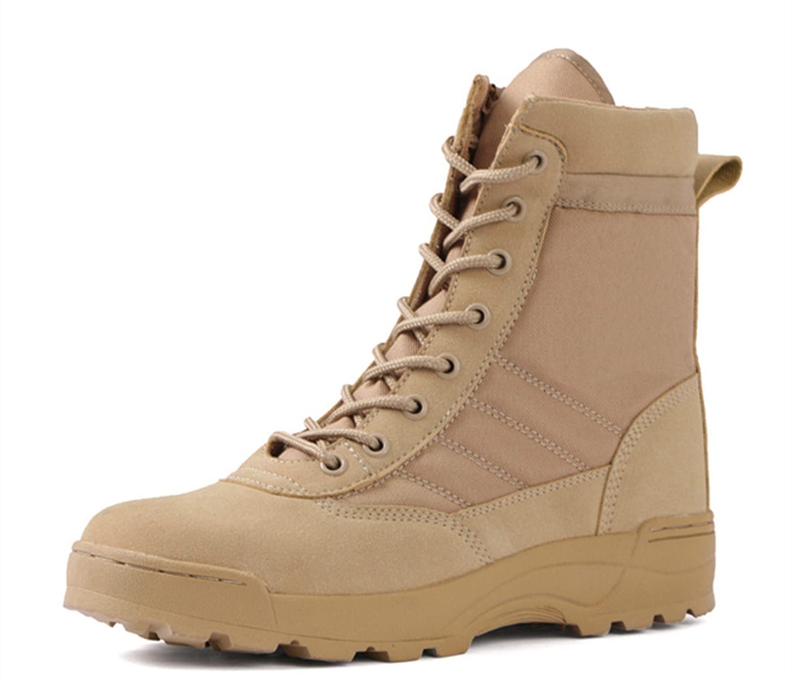 QMFUR Men’s Military Boots Outdoor Hiking Boots Work Boots Tactical Boots Durable Combat Boots Army Boots (Tan, 11, numeric_11)