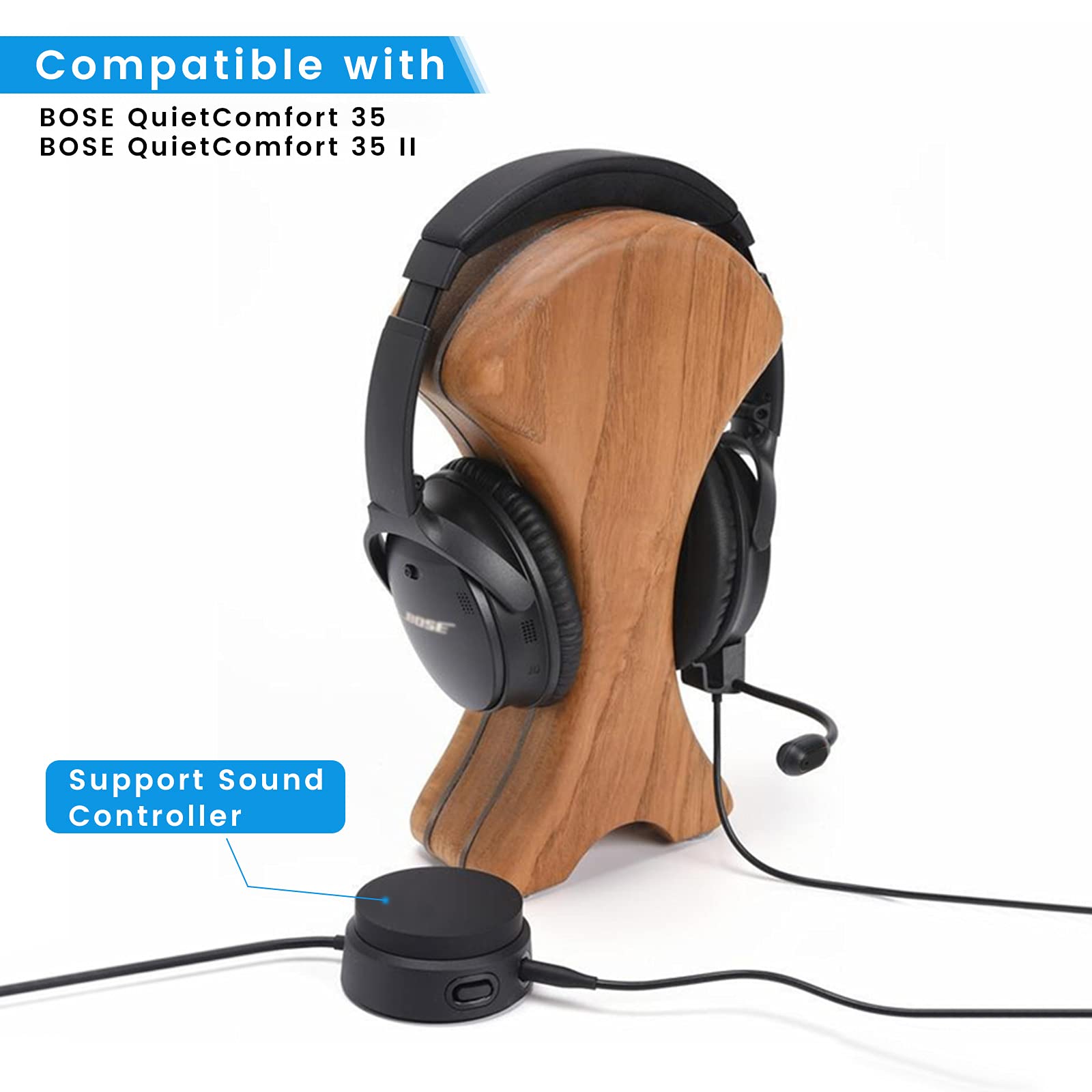 weishan Detachable Mic Replacement for Bose QuietComfort 35 II(QC35 II) & Quiet Comfort 35(QC35) Headphones, Boom Gaming Microphone with Mute Switch for Xbox One, PS4, PS5, PC