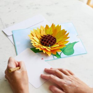 Lovepop Sunflower Bloom Pop Up Card, 5x7-3D Greeting Card, Pop Up Paper Flower Card for Mom, Anniversary Card for Wife, Paper Flower Card, Love Card, Thinking of You