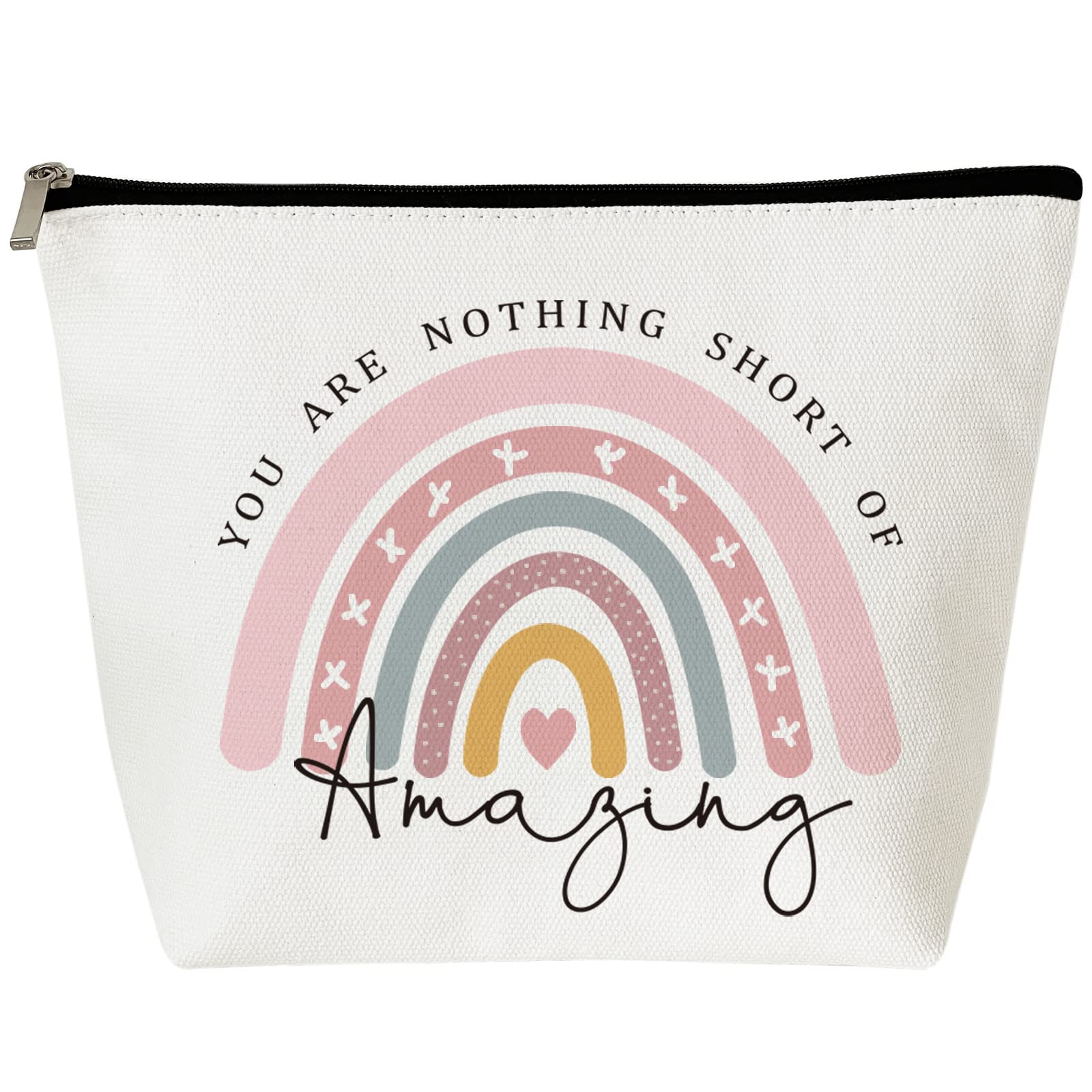 Inspirational Gifts for Women, Thank You Gifts, You Are Nothing Short of Amazing Rainbow Cosmetic Bag, Birthday Gifts for Women, Best Friend, BFF, Bestie, Sister, Boss, Wife, Teacher, NHS, Nurse, Her