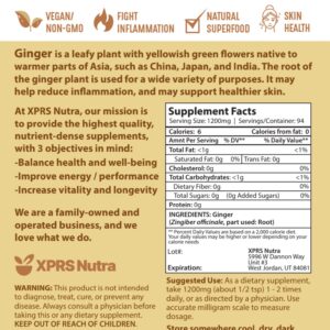 XPRS Nutra Ginger Powder - Premium Ground Ginger Root Powder with Potent Spicy Flavor - Ground Ginger Powder - Vegan Friendly Sustainably Grown Powdered Ginger (4 Ounce)