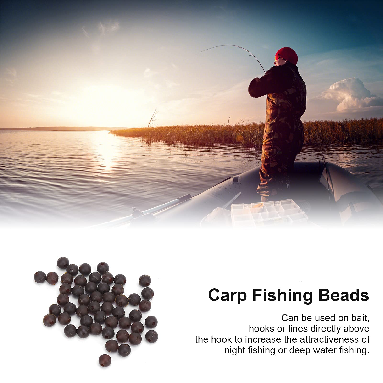 VGEBY Carp Fishing Rig Beads 50pcs Carp Fishing Beads 6mm Diameter Soft Carp Fishing Rig Beads Carp Fishing Accessories(Brown) Portableelectronicdevicemount Other Fishing Tools and Accessories