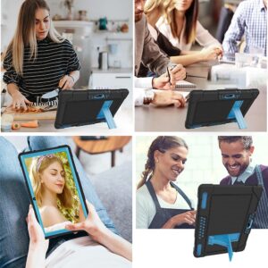 FIEWESEY for Pritom M10 Inch Case, Heavy-Duty Drop-Proof Shock-Resistant Kids Friendly Protective case for QuntiCO Y10/Voger priorpad X100/Digiland Tablet DL1036/Gateway 10.1 HD Tablet(Black/Blue)