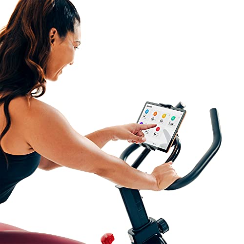 Fitness Reality Cycling Exercise Bike with Bluetooth Workout Tracking, 360° Adjustable Tablet Holder, 14 Levels Magnetic Resistance & Optional On Demand Coaching