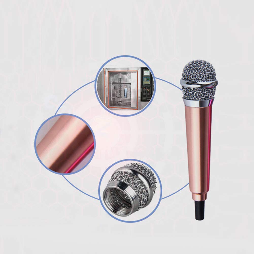 Mini 3.5mm Microphone Condenser Microphone,Portable Vocal Microphone, Mobile Phone Voice Recording,Singing, Recording and Chatting,Phone Karaoke Mic with Stand for iPhone Android Silver