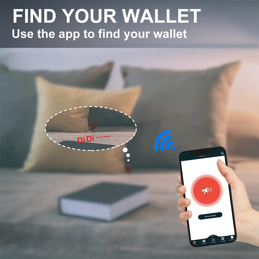 SMART LB Anti-Lost Bluetooth Wallet Tracker & Finder GPS Position Location Credit Card Holder for Men Leather Men's Wallets Cion pocket ID Window