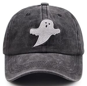 splash brothers customized halloween decorations for women men, spooky ghost embroidery dad hats, adjustable cotton cute vintage baseball cap