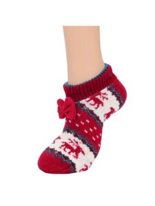 century star women slipper socks soft cozy animal christmas socks anti-slip fuzzy slipper warm winter floor socks 1 pack red elk one size