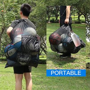 Extra Large Ball Bag, Mesh Soccer Ball Bag, Adjustable Shoulder and Portable Strap Design fit Coach,Adults and Kids, Best for Soccer Ball, Basketball, Volleyball, Baseball, Water Sports, Beach Cloth