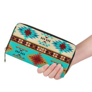 Poceacles Polynesion Print Women Men Wallets with Zipper Cluth, Fashion Waterproof Purse for Traveling Card Cases Money Organizer Bags Change Purse