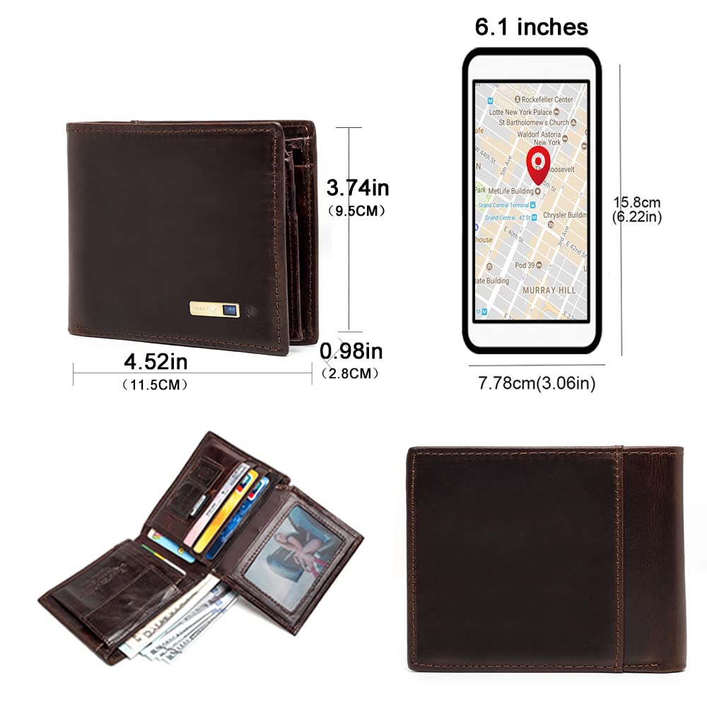 SMART LB Anti-Lost Bluetooth Wallet Tracker & Finder GPS Position Location Credit Card Holder for Men Leather Men's Wallets Cion pocket ID Window