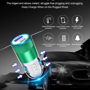 30W USB C Car Charger, Cell Phone Automobile Charger Rapid PD C Type Dual Port Cigarette Lighter Adapter Automotive Cig Slot Cargador Carro Ultra-Fast Charging for iPhone, iPad, Samsung, LG, Moto