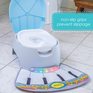 Summer Infant 3-in-1 Sit 'N Play Potty Training Toilet, Features Interactive Musical Foot Mat, Removable Pot and Splash Guard, Gray/Blue