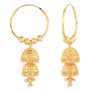 efulgenz indian earrings for women indian hoop earrings indian jhumka earrings set indian jewelry traditional gold tone hoop jhumka jhumki dangle earrings set for women