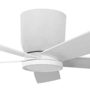 Home Decorators Collection Britton 52 in. Integrated LED Indoor Matte White Ceiling Fan with Light Kit and Remote Control, SW19110 MWH