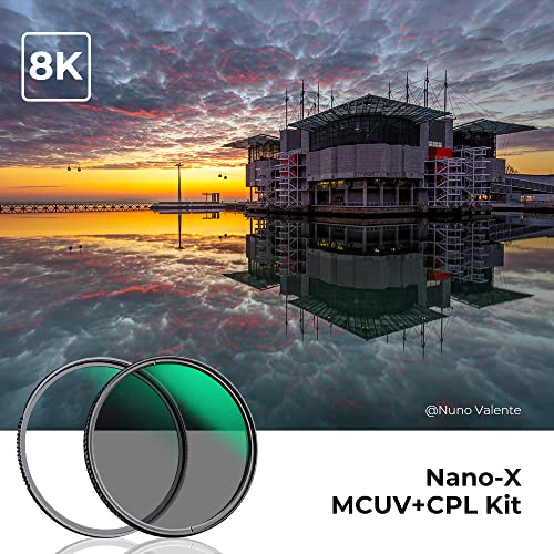 K&F Concept 77mm Circular Polarizers Filter & MC UV Protection Filter Kit (2 pcs) with Up & Down Lens Cap, 28 Multi-Layer Coatings HD CPL/UV Filter Set for Camera Lens (Nano-X Series)