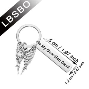 CENWA Lucifer Inspired Jewelry My Guardian Devil Keychain Funny Devil Gift For Fans (Guardian Devil K)