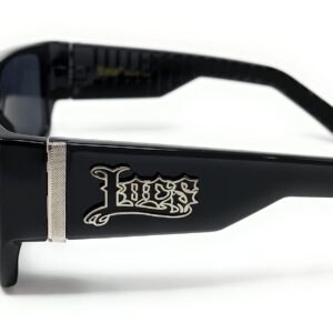 LOCS Hardcore Shades LOCS 91010 Black Sunglasses | Gangster Square FLAT TOP Cholo OG Lowrider Shades Adult