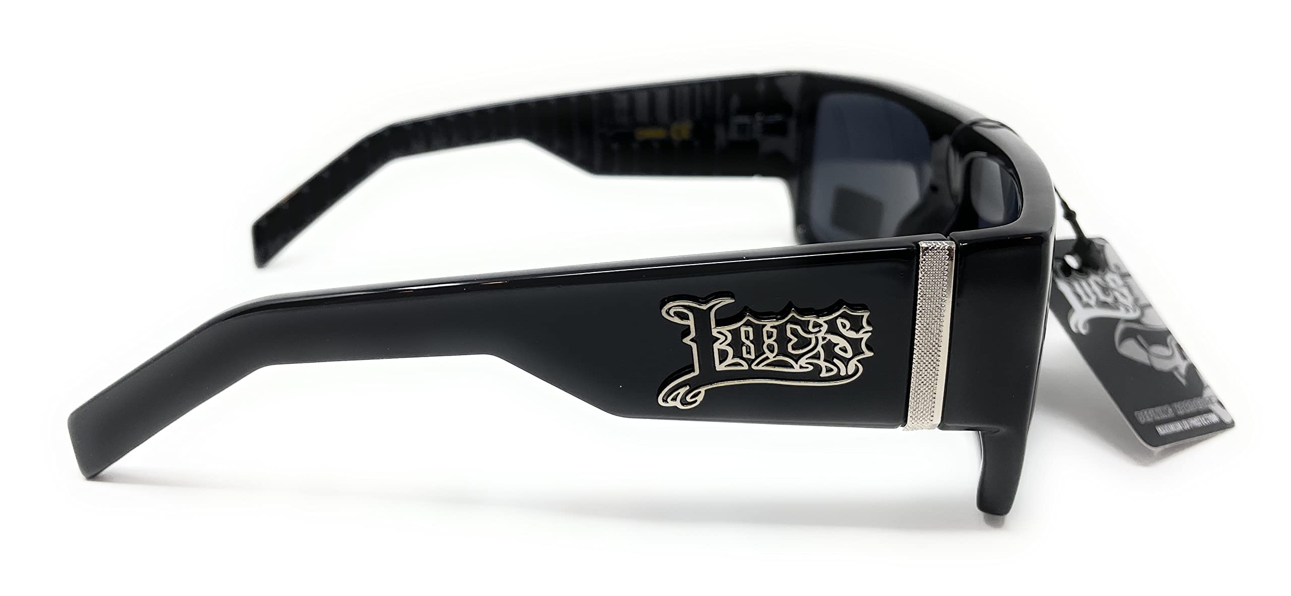 LOCS Hardcore Shades LOCS 91010 Black Sunglasses | Gangster Square FLAT TOP Cholo OG Lowrider Shades Adult